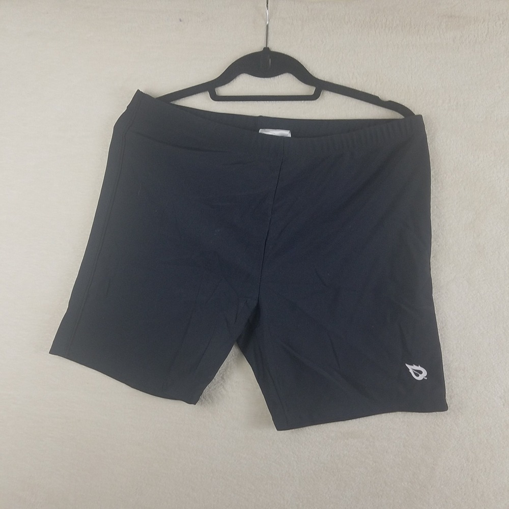 Baleaf Mens Black Athletic Training Shorts Size 2XL Drawstring Shiny Spandex